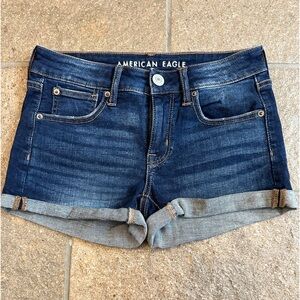 American Eagle girls shortie super stretch denim shorts size 2 NWOT